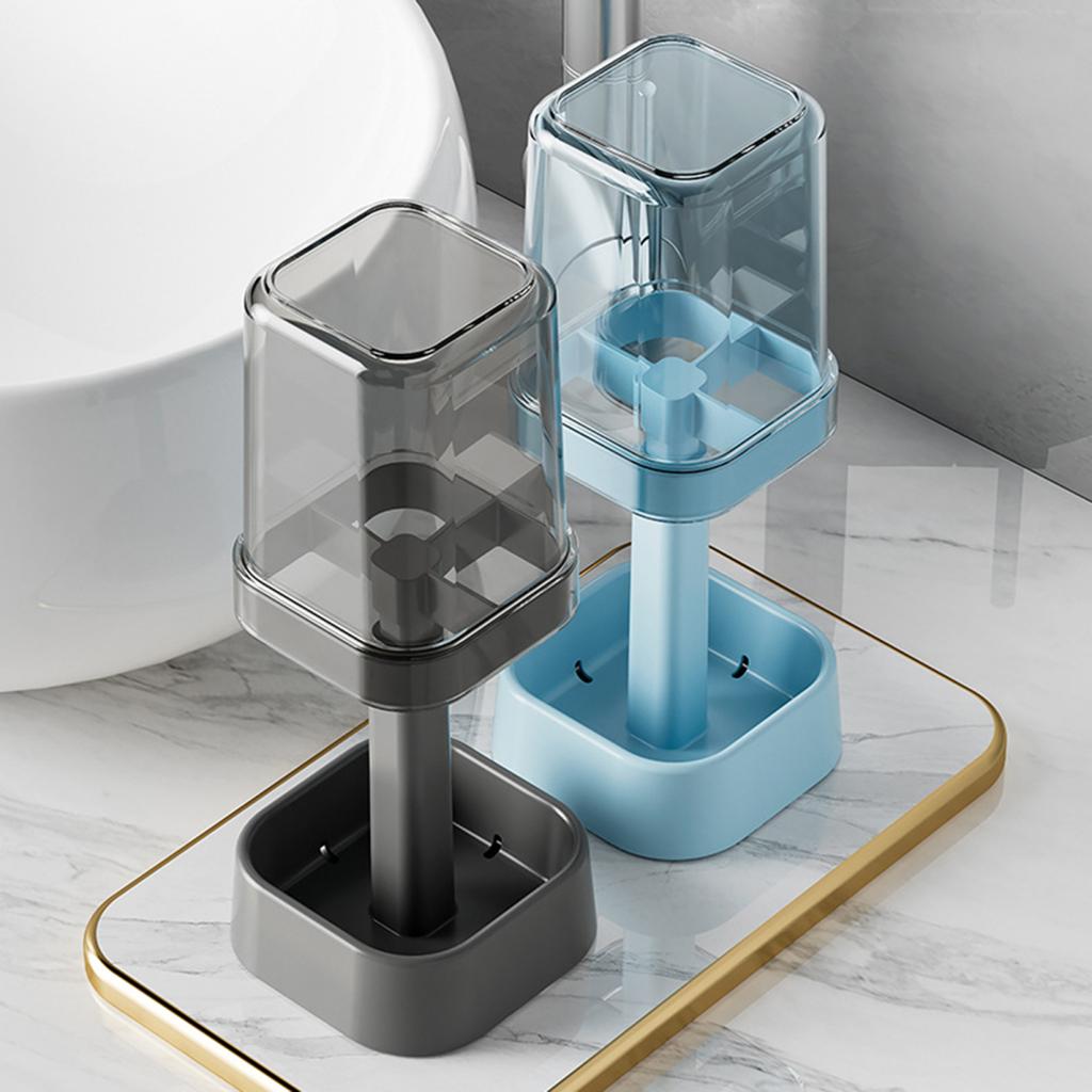 Подставка для зубной щетки Yousheng с чашкой, пылезащитная, регулируемая высота, 3 слота, держатель зубной пасты для электрической зубной щетки, многофункциональный органайзер