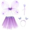 CALLARON Fairy Cosplay Set Angel Wings Cosplay Kids Lovely Angel Angel Wings Angel Ring Heart Stick Costume Accessories Unisex Purple 42x33cm Purple