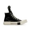 Rick Owens X TURBODRK Chuck 70 High Black Lacquer Unisex Sneakers Egret Bone-White A01291C