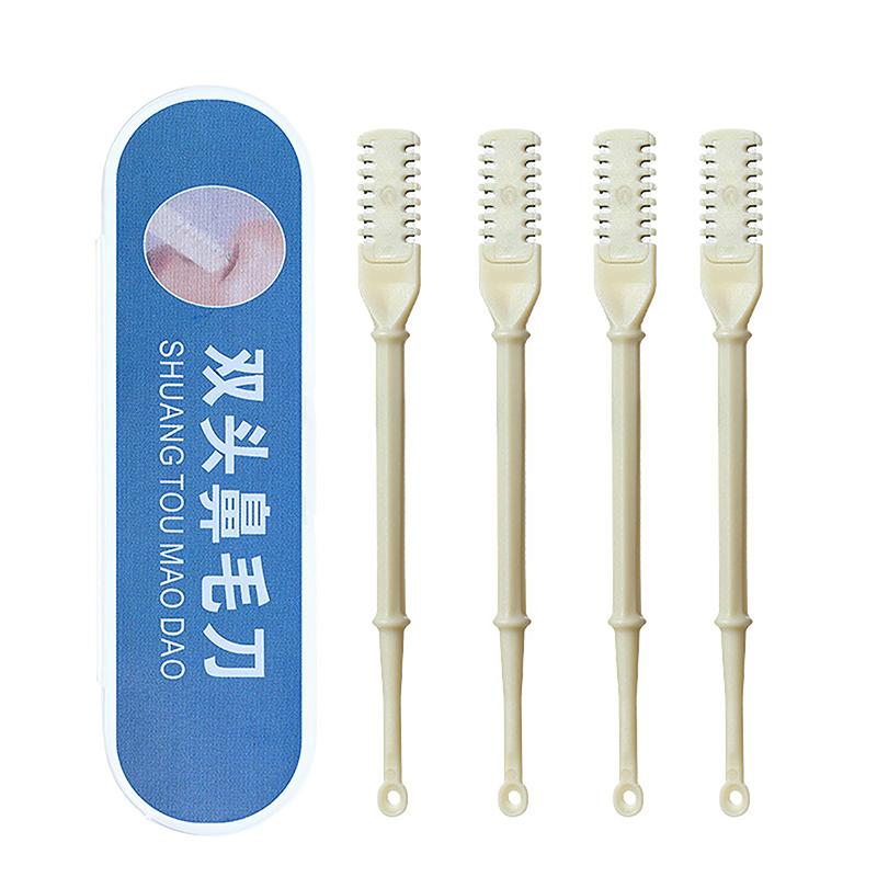 1/2/3/4 шт. моющийся триммер для волос с двойной головкой, триммер для волос в носу, ложка для ушей, вращающийся на 360° нож для волос в носу, триммер из нержавеющей стали