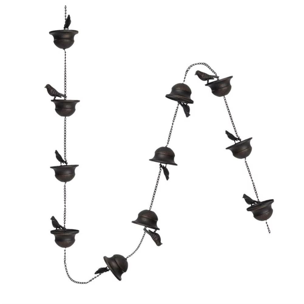 Mobile Birds Rainwater Chain Metal Drainage Chain Fashion Rain Chain  for Outdoor Decor