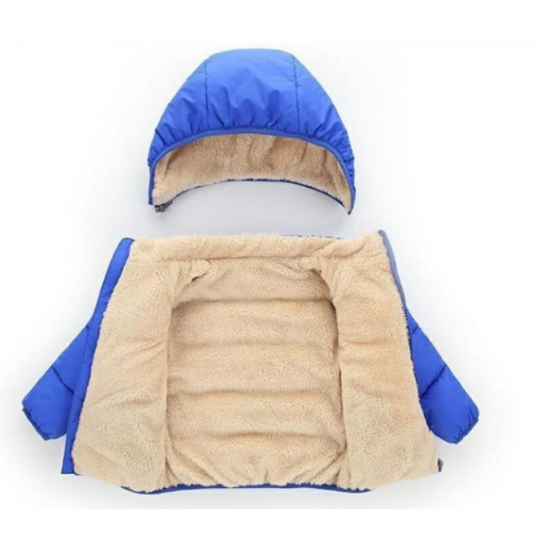 Детская зимняя толстая теплая плюшевая куртка Детский однотонный простой комбинезон с капюшоном