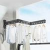 Wall Mounted Folding Clothes Rack Balcony Folding Cloth Hangers Without Punching Household Telescopic Pole Clothes Drying Rods