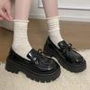 Fashion 2025 Bowknot Decor Platform Loafers Women Fashion High Heel Jk Pu Leather Shoes Woman Korean Slip On Thick Sole Shoes Female
