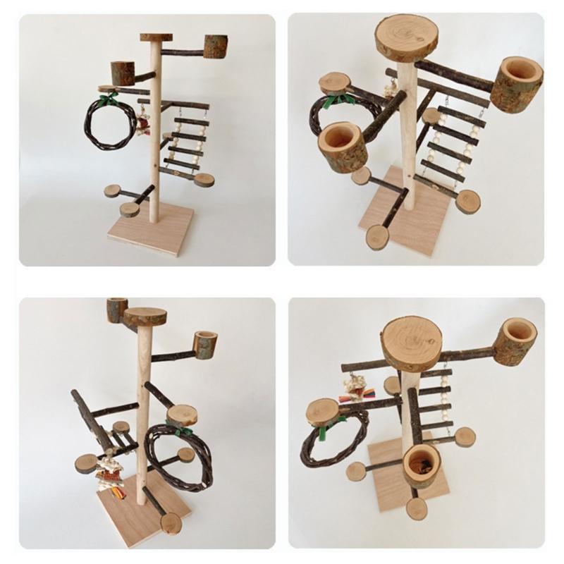 Bird Toy Parrot Gym Stand Birdcages Standing Swing Small Medium Bird Cage Climbing Ladder Perches for Parrot Conures