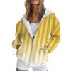 Women's Long Sleeve Print Sweatshirt Long Sleeve Pocket Jacket Zipper Hoodie Coat