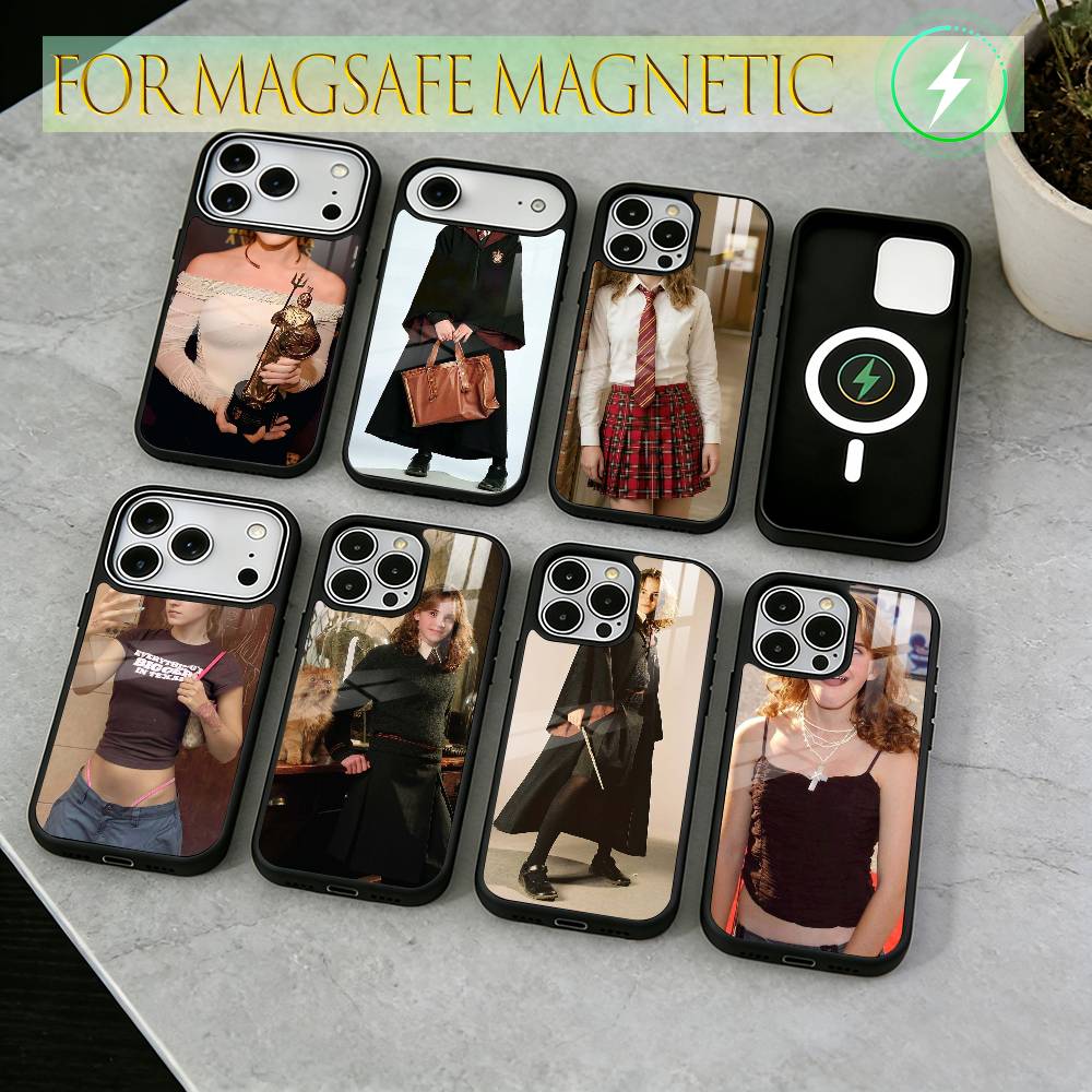 Чехол для телефона Эммы Уотсон Для iPhone17,16,15,14,13,12,11 Plus,Pro Магнитный Для Magsafe Беспроводной Зарядки