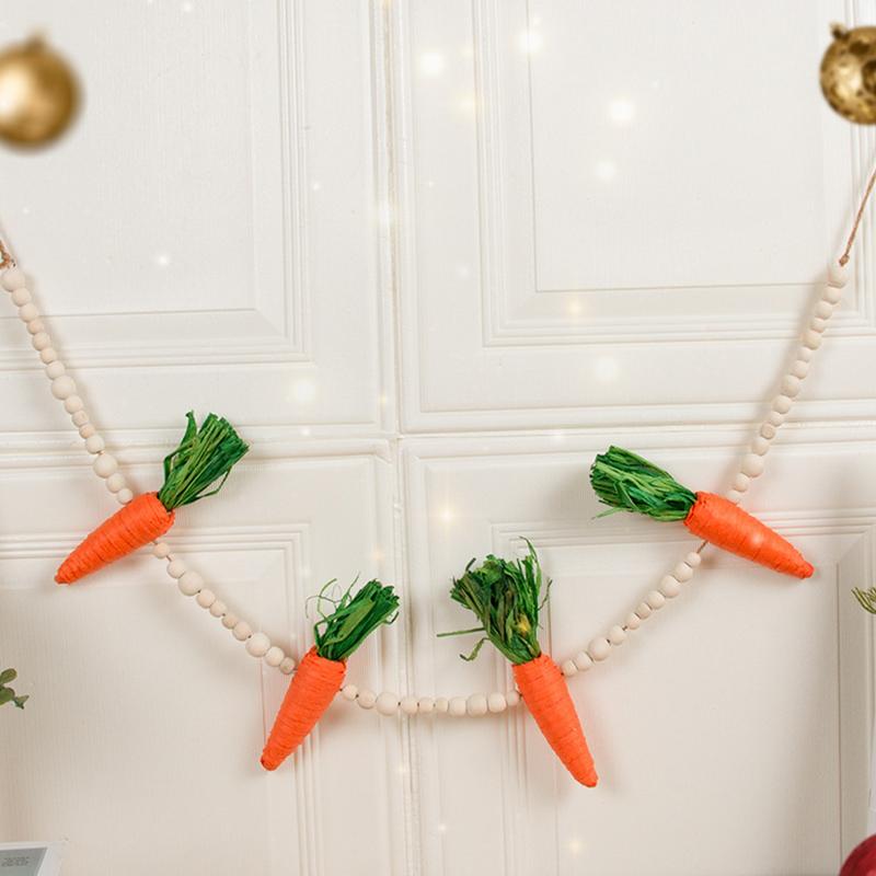 Carrot Decorations Easter Carrot Banner String Vivid Durable Unique Adorable Easter Carrot Ornament For Wall Window Fireplace