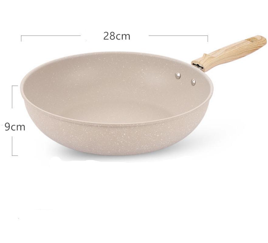 Non-Stick Wok Frying Pan Home Steak Skillet Pancake Fried Induction Cooker Gas Stove Special Saucepan Maifan Stone Nonstick Pot