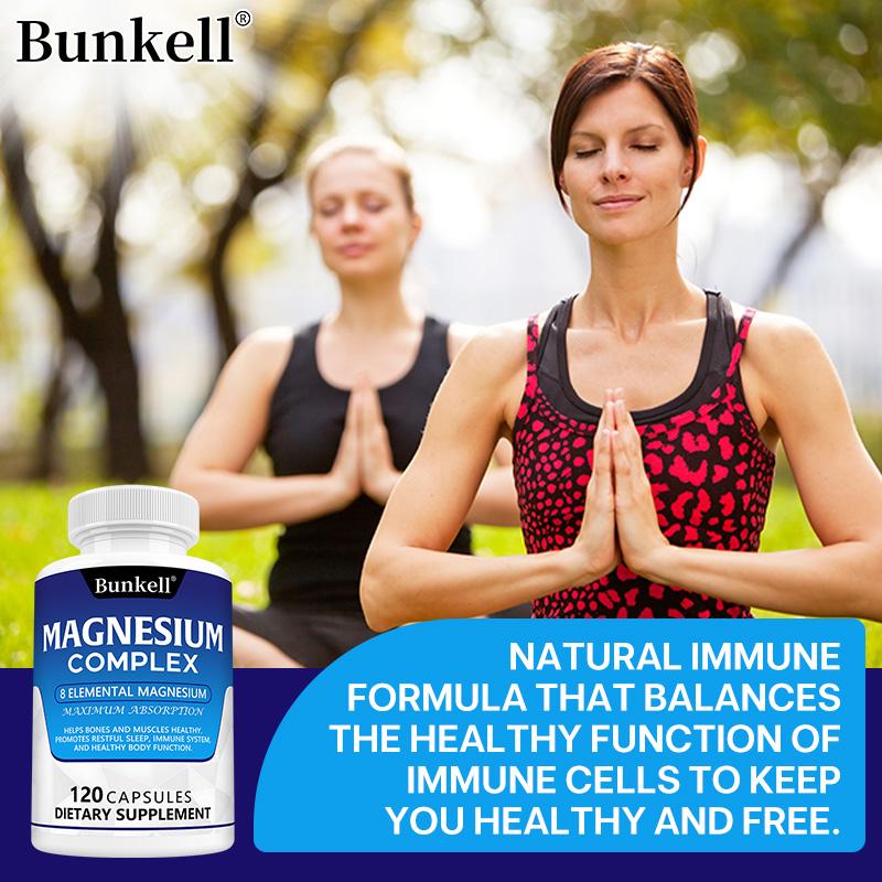 Magnesium Complex Dietary Supplement, 120 Vegetable Capsules Per Bottle