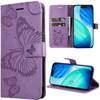 Case for iPhone 17, Flip Case Synthetic Leather Shockproof Anti-Scratch Purple Butterfly Pattern