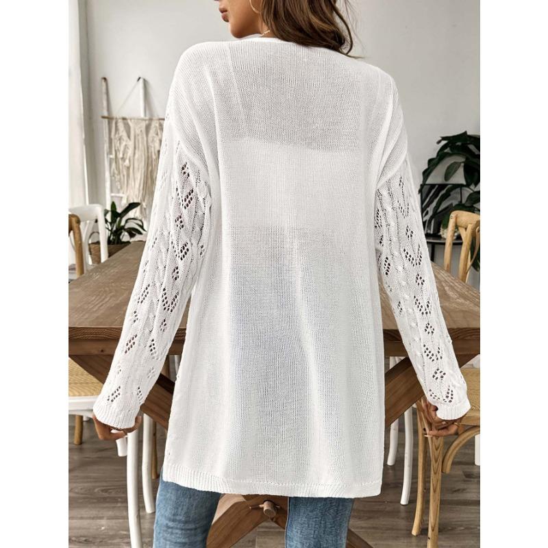 Женское осенне-зимнее повседневное пальто-свитер без пуговиц