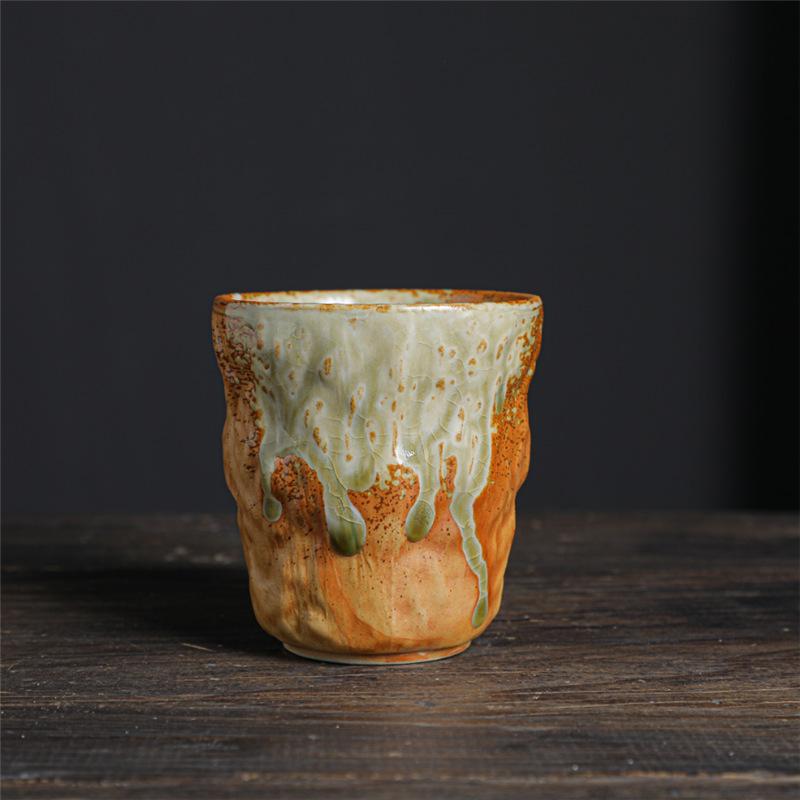 Kiln Cup Retro Teacup Ceramic Personal Cup Coarse Pottery Teacup Creative Ceramic Cup Espresso Cup