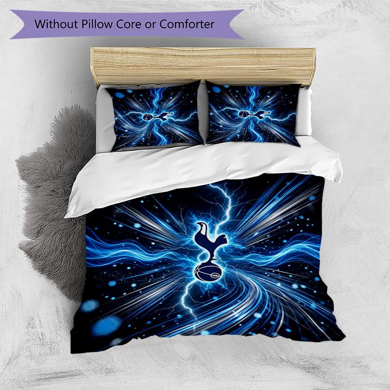Tottenham Hotspur Pattern Printed 3PCS Bedding Set Soft Skin-Friendly Washable Duvet Cover & Pillowcases Set All Season Bedroom