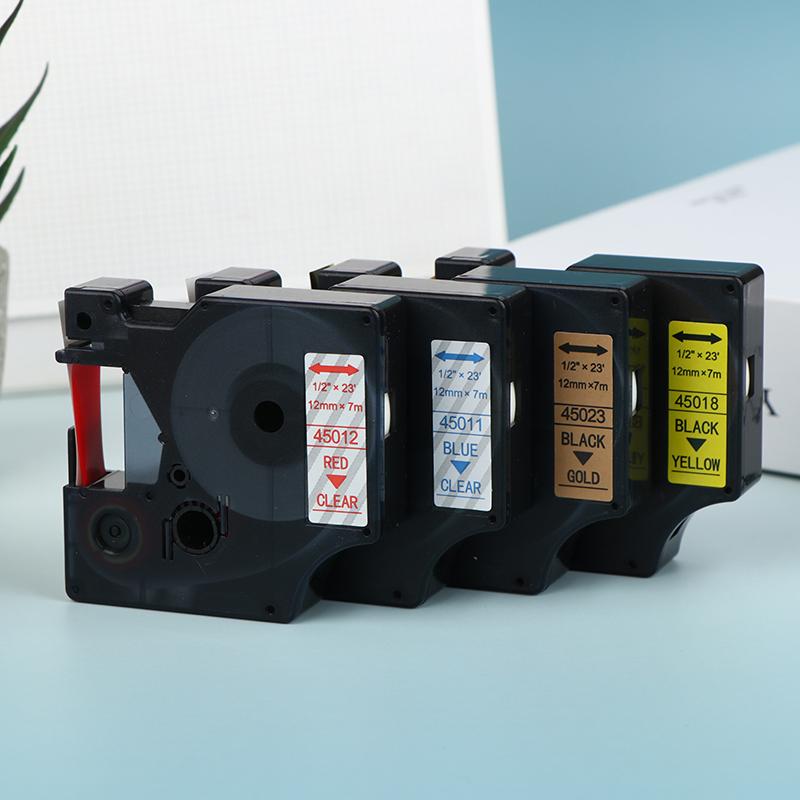 Многоцветные ленты для принтера этикеток Самоклеящиеся этикетки Водонепроницаемые и устойчивые к царапинам D1 6/9/12/19/24 мм