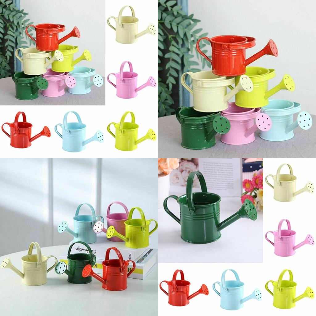 Delightful Light Blue Mini Flower Kettle Water Spraying Metal Pot For Outdoor Use