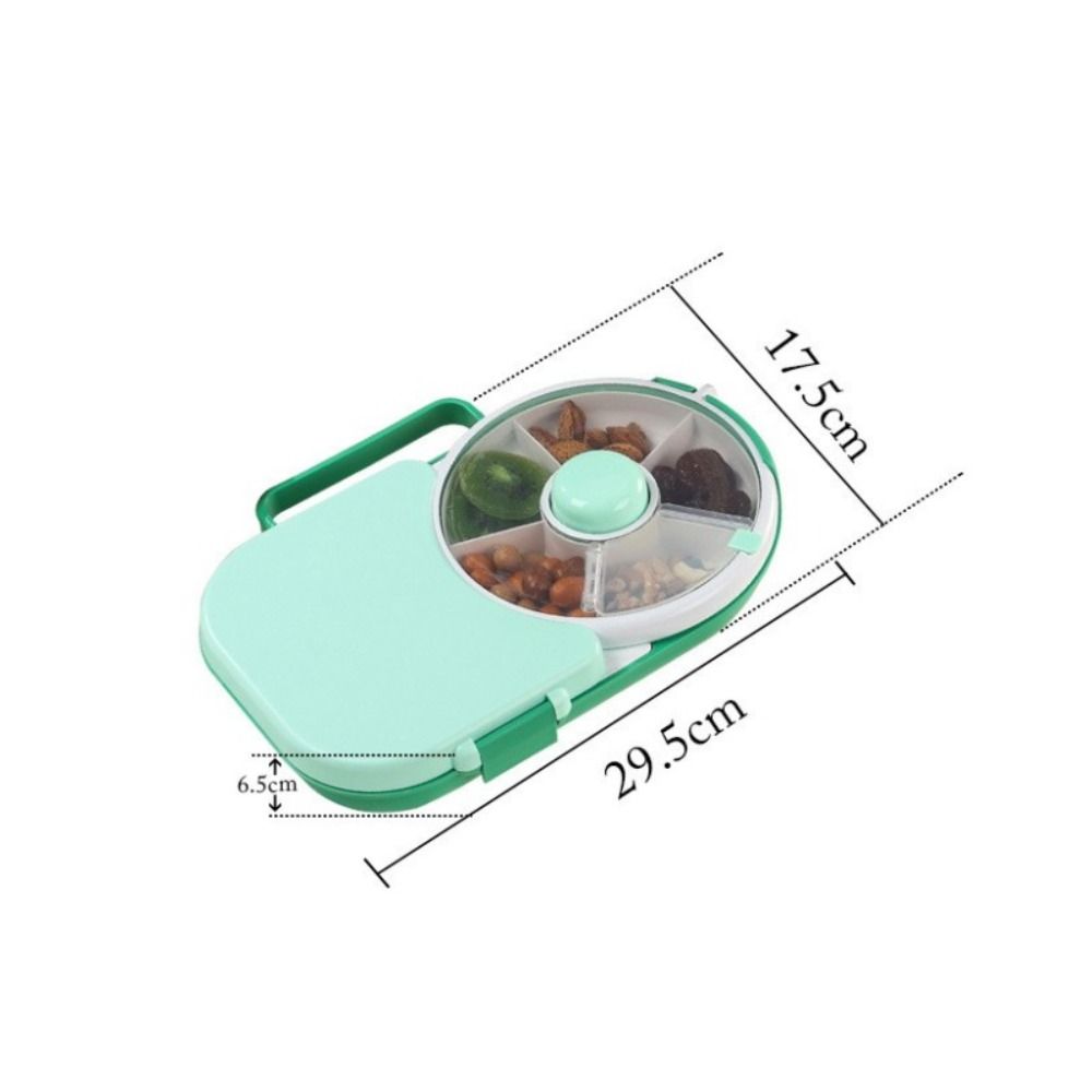 With 5 Compartments Rotating Lunch Boxes Moisture-Proof Rotating Snack Container Snack Spinner