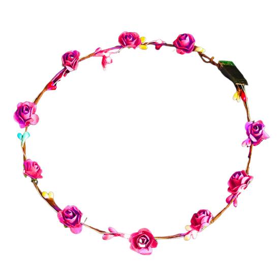 1/2Pcs Colorful LED Rose Flower Crown Adjustable Wedding Bride Floral Hair Wreath Headband Garland Headpiece Hair Accessories Party Photo Props