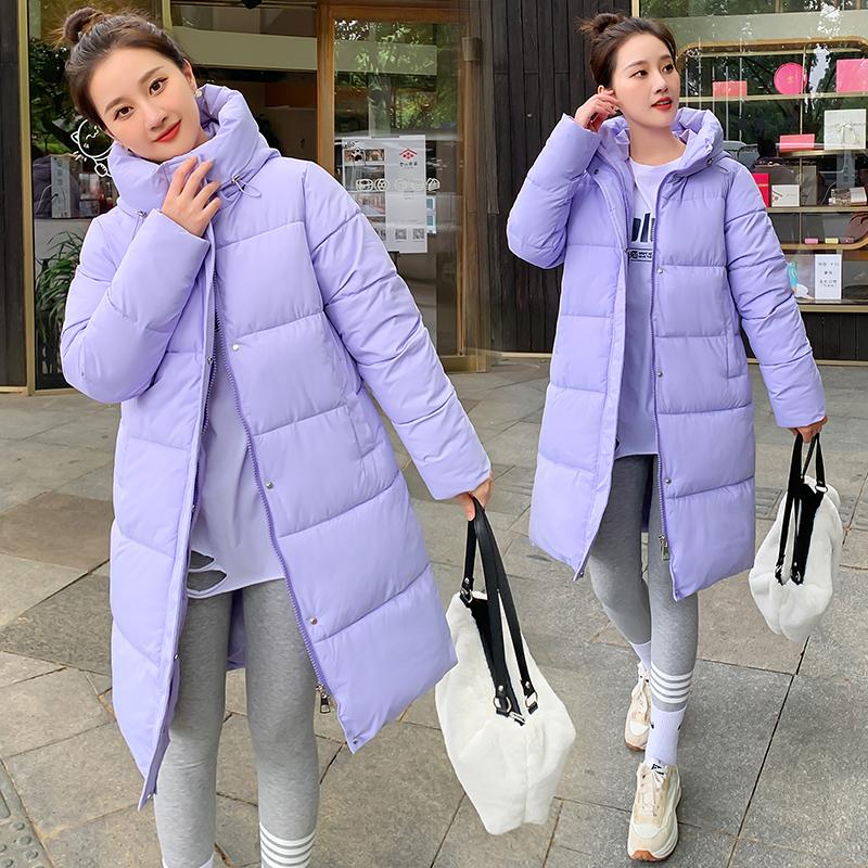 Женская осенне-зимняя куртка с воротником на шнурке и пуговицами, длинная парка на молнии, свободное теплое хлопковое пальто