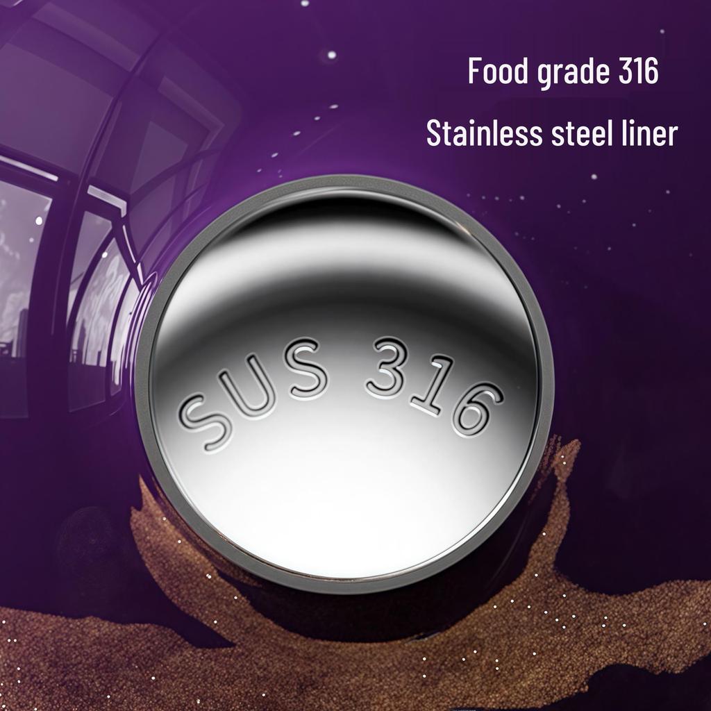 High-End Gourd Thermos: 316 Stainless Steel, Portable, Large Capacity, Unisex, Luxurious Design