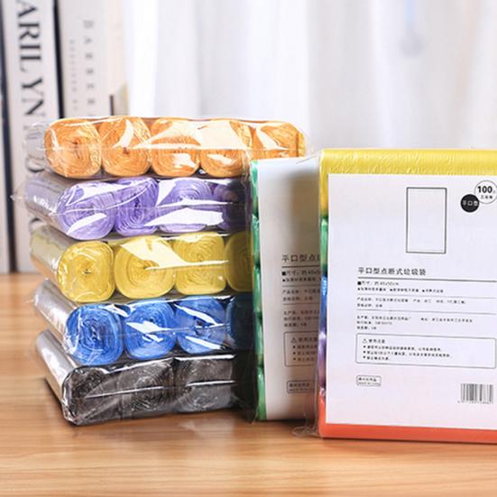 100Pcs 5 Rolls Point Break-Style Thicken Household Garbage Waste Trash Bags