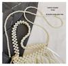 French Pearl Handbag: Elegant Women's Beaded Evening Bag, Large Capacity, Handmade Woven Shoulder Bag.