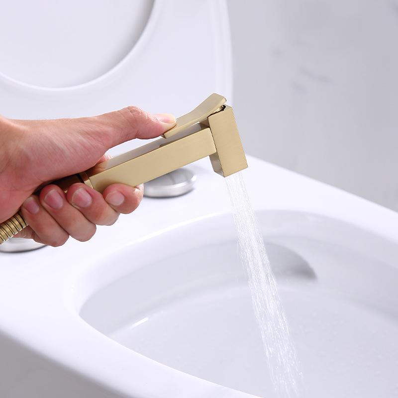 Латунный смеситель для биде Золотой ручной распылитель для биде Туалетный гигиенический душ Смесители для унитаза Однорычажный кран для холодной воды Самоочистка