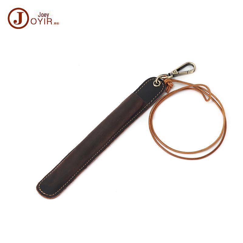 Crazy Horse Leather Pen Case: Genuine Cowhide Stationery Holder for Back-to-School