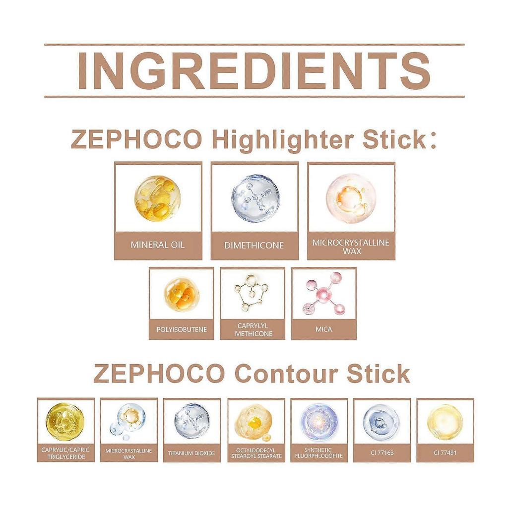 2-In-1 Facial Shaping And Contouring Stick (Brownish + Deep Champagne Color) Long-Lasting Without Makeup Fading, Three-Dimensional Natural Contour, Po