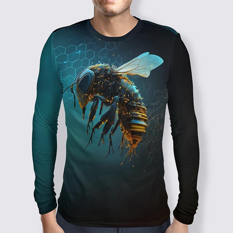 Милая сотовая пчела 3D принт с длинным рукавом футболка для мужчин и женщин одежда повседневная мода уличная спортивная дышащая футболка топы для мужчин