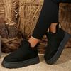 Зимние женские короткие плюшевые теплые зимние ботинки повседневная обувь новые замшевые меховые ботинки челси ботильоны на плоской подошве женская обувь на платформе черные ботинки