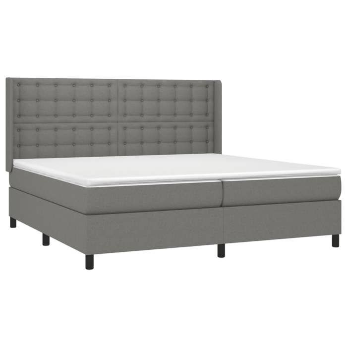 Maison Exclusive - Sommier à lattes de lit matelas LED Gris foncé 200x200 cm Tissu