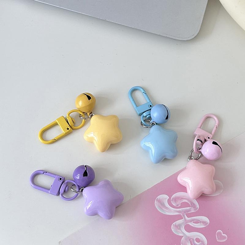 Корейский брелок в виде колокольчика в виде звезды Kawaii, брелок в виде пятиконечной звезды, кулон на рюкзак, аксессуары для телефона, кулон для девушки, подарок для пары