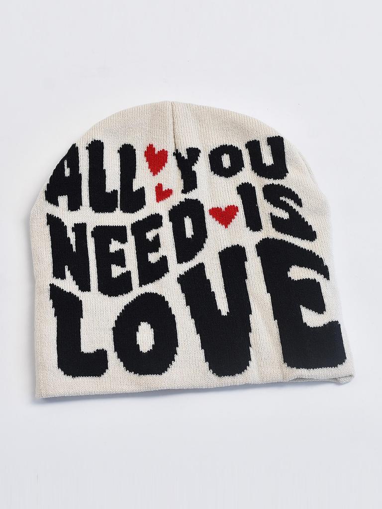 Модная женская и мужская вязаная шапка с принтом в виде букв, жаккардовые шапки осень-зима женская шапка-бини