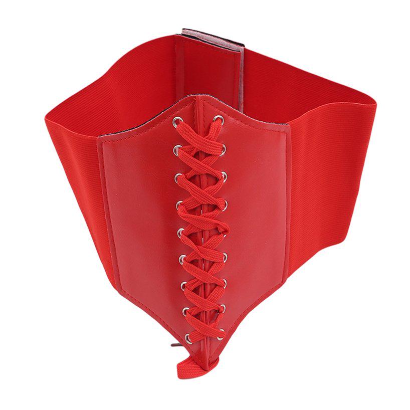 Модный широкий корсетный пояс из искусственной кожи, женские эластичные ремни, повседневный корсет, повязка