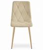 LIBRA chair - light beige velvet / wood-colored legs x 2