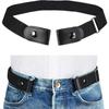 Men Women Elastic Belt Buckleless Unisex Belt Stretchable Invisible For Jeans Trousers Belt - Black