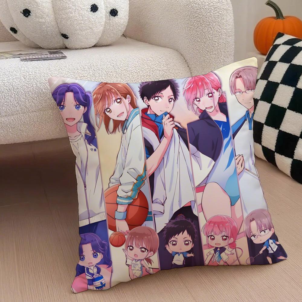 Heartwarming Sports Japanese Anime BBlue Box Cushion Cover Throw Pillow Cover Hidden Button Durable Polyester Chair Cushion