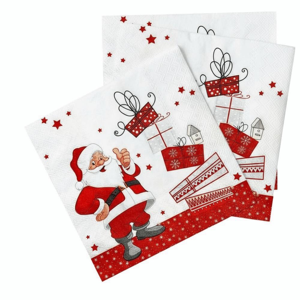 20/40/100pcs Santa Claus Christmas Party Napkins Xmas Table Napkins for Christmas Gathering