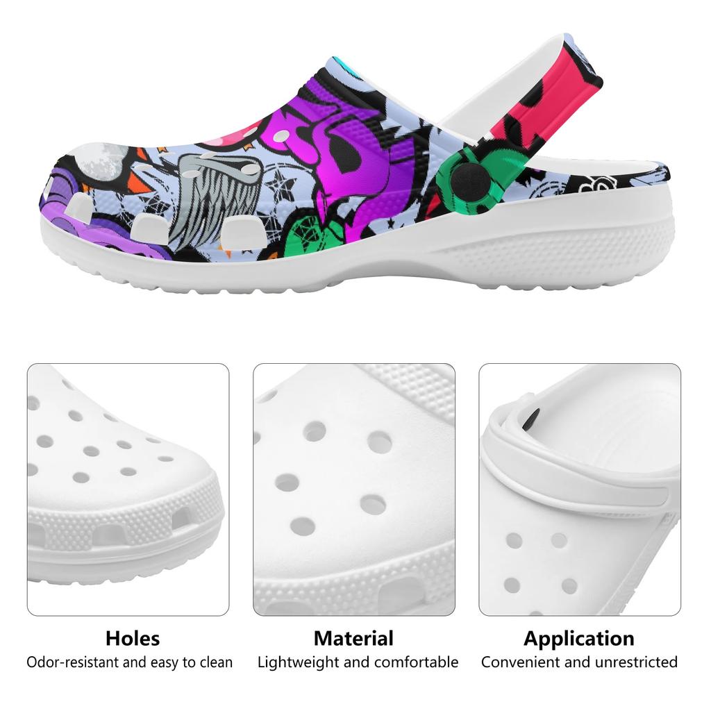 Lightweight EVA Garden Clogs Women Men Color Printed Breathable Slip On Shoes Beach Pool Home Bathroom Sandals Beach Pool Wear