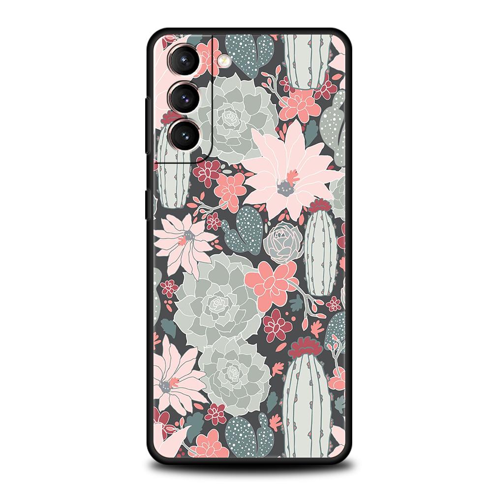 Чехол-растение кактус для Samsung Galaxy S24 S23 S22 S20 S21 FE Ultra S24 S23 S10 S10E S9 S8 Plus 5G Силиконовый чехол для телефона Capas Сумки