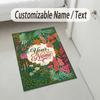 Decorative Artwork Theme Crystal Velvet Rug Personalized Custom Name Text Soft Floor Mat Home Decor
