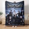 Name Custom Ateez Poster Print Flannel Blanket High Quality Warm Comfortable Cover for All Seasons Perfect for Gifts Home Decor