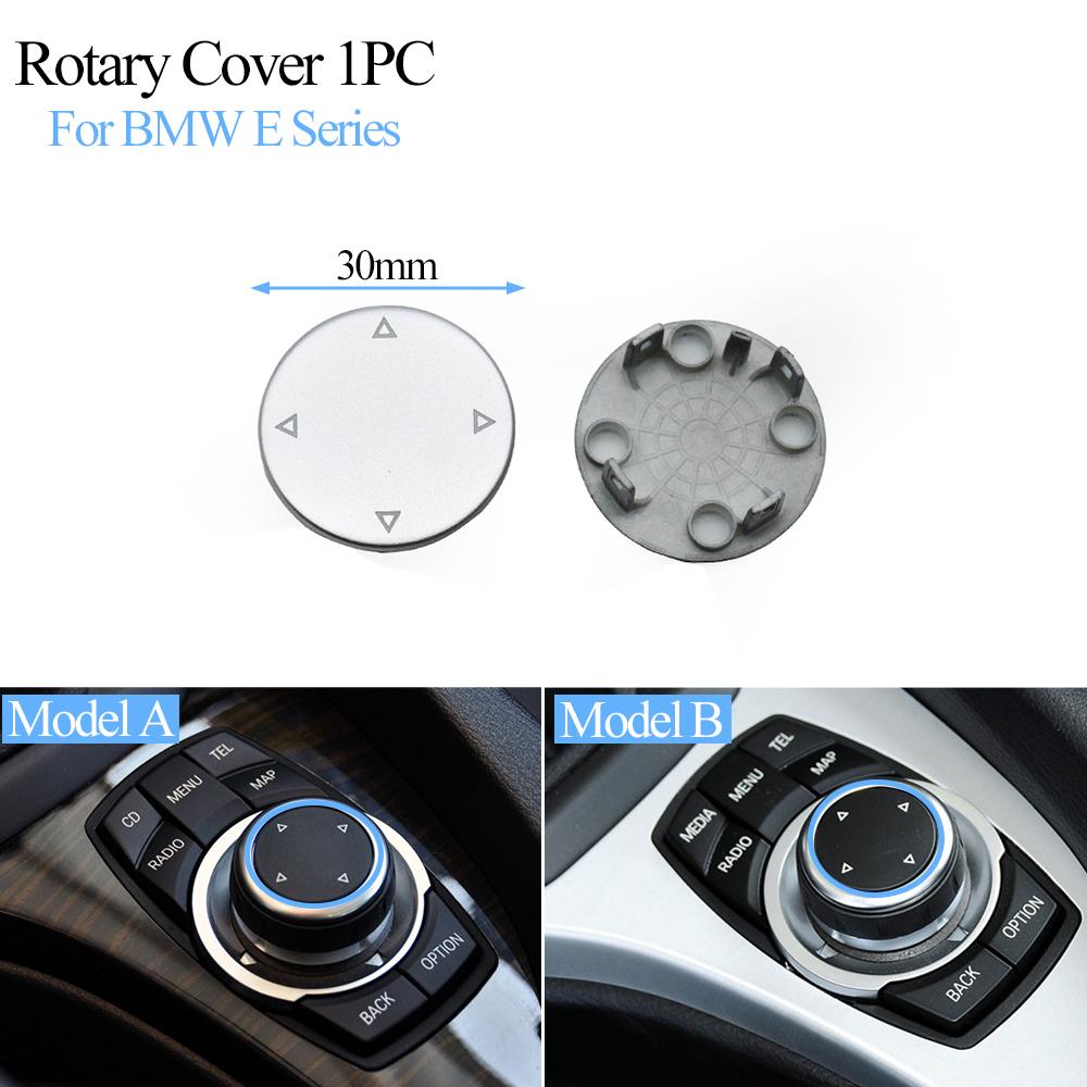 Silver Car Console CIC IDrive Multimedia Control Knob Button Cover For BMW E Series E60 E61 E81 E87 E90 E91 E92 E84 E70 E71 E72