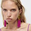 Женские богемные длинные серьги из рисовых бусин ручной работы, серьги-капли, преувеличенные серьги