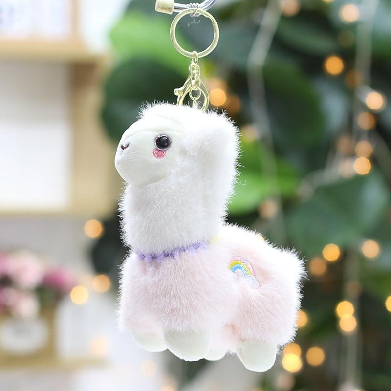 European Mink Alpaca Bow Tie Alpaca Rainbow Alpaca Plush Toy Bag Keychain Pendant