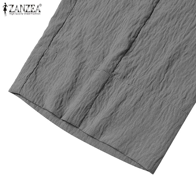 ZANZEA Женские летние свободные прямые плиссированные брюки