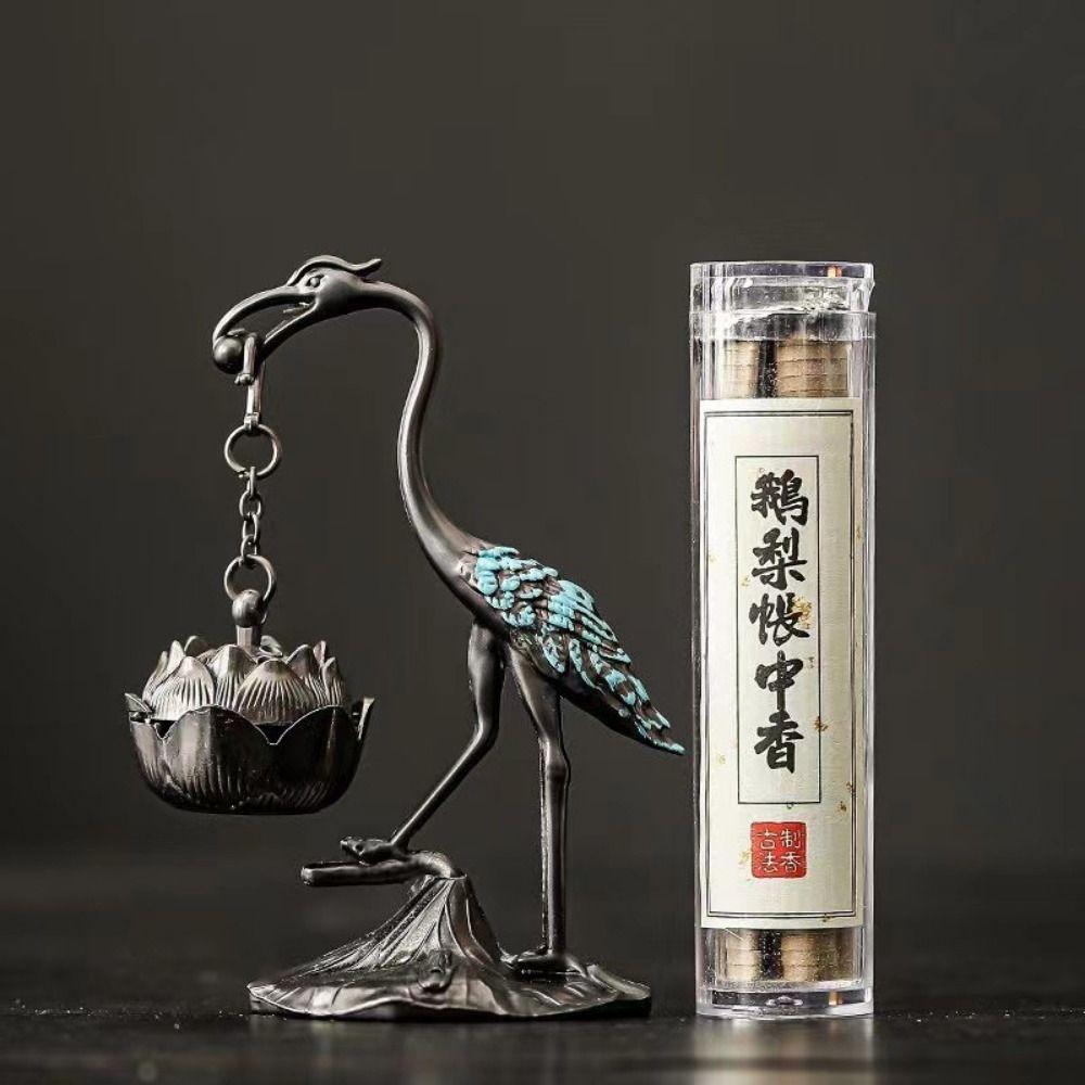 Red-crowned Crane Incense Burner Zinc Alloy Indoor Aromatherapy Creative Incense Burning  Gifts