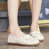 Summer Bow Cloth Shoes Women's Breathable Lace Hollow Soft-soled Shoes Flat-soled Beanie Shoes Maternity Shoes Evening Gentle Shoes