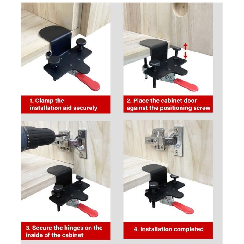 Cabinet Door Hardware Jig Adjustable Auxiliary Tool Installation Positioner Mounting Clamp for Furniture Shelf Enduring
